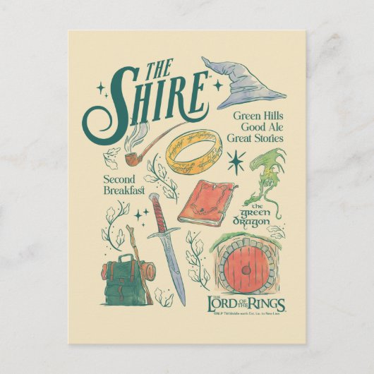 THE SHIRE™ Watercolor Collage Graphic ポストカード (正面)