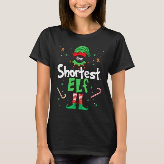 The Shortest Elf  Xmas Matching Christmas For Fami Tシャツ (正面)