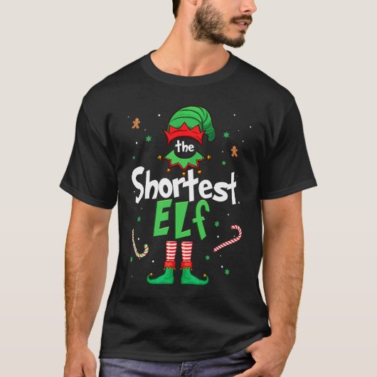The Shortest Elf  Xmas Matching Christmas For Fami Tシャツ (正面)