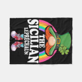 The Sicilian Leprechaun St Patricks Day Costume  フリースブランケット (正面(横))
