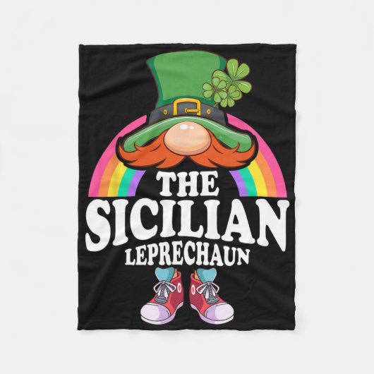 The Sicilian Leprechaun St Patricks Day Costume  フリースブランケット (正面)