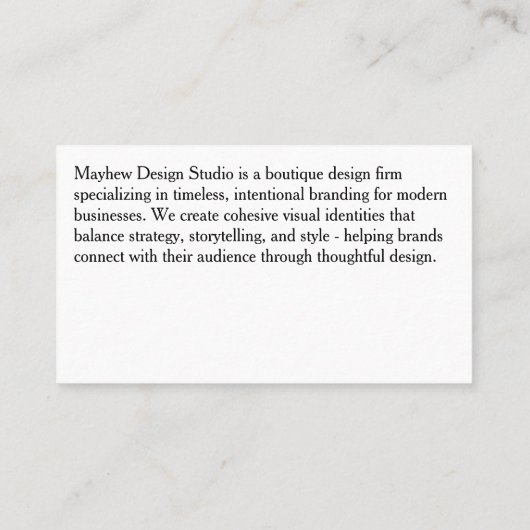 The Signature Script - Minimalist Business Card 名刺 (裏面)