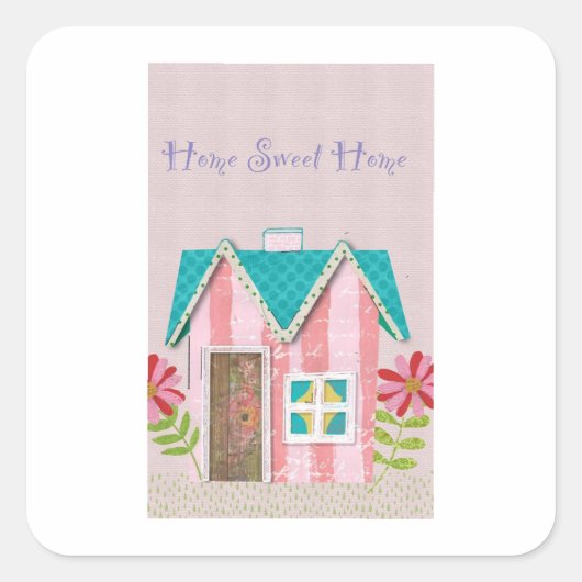 The Signature Whimsy (Pink & Teal) スクエアシール (正面)