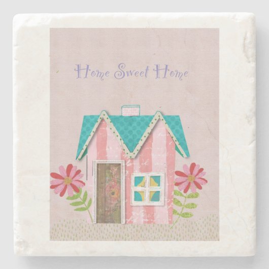 The Signature Whimsy (Pink & Teal) ストーンコースター (正面)