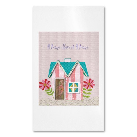 The Signature Whimsy (Pink & Teal) マグネット名刺 (正面縦)