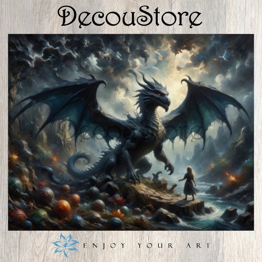 The Silent Guardian Dragon Decoupage 薄葉紙