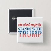 The silent majority stands with Trump 缶バッジ (正面&裏面)