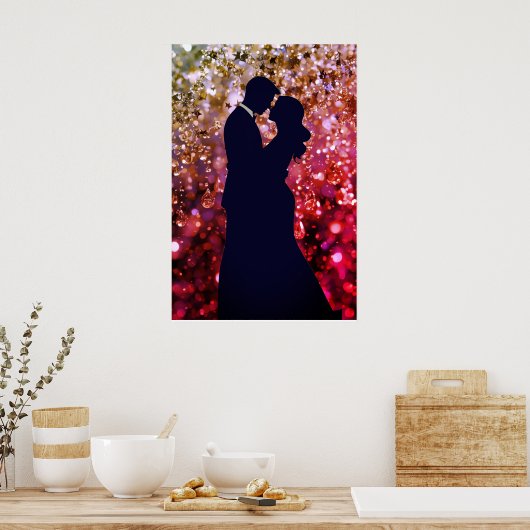 The Silhouette of Young Love on a Wall Poster ポスター (キッチン)