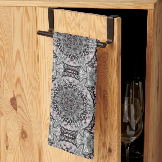 The Silver Fractal Garden キッチンタオル (三つ折り)