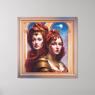 The Sisters Red AI Concept Art by Xzendor7 キャンバスプリント