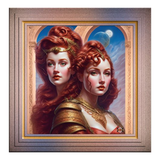 The Sisters Red AI Concept Art by Xzendor7 フォトプリント (正面)