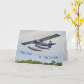 The Sky Is The Limit Airplane カード (黄色い花)
