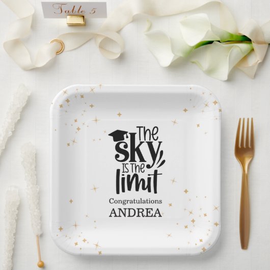 The Sky Is The Limit Graduation Party ペーパープレート (ウェディング)