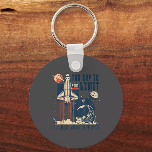 The Sky Is Your Limit Space Rocket Shuttle Motivat キーホルダー (正面)