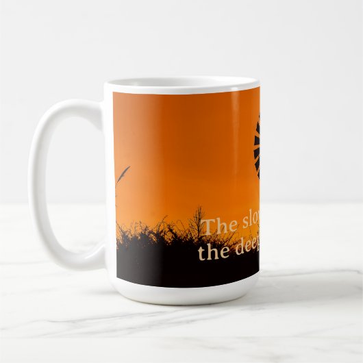 The Slower the Pace, Farm Windmill Sunset コーヒーマグカップ (左)