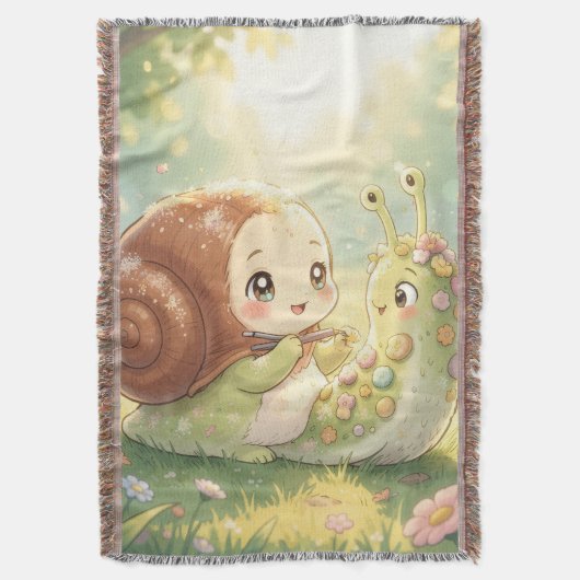 The Snail and the Magic of the Blossom Crowns スローブランケット (正面縦)
