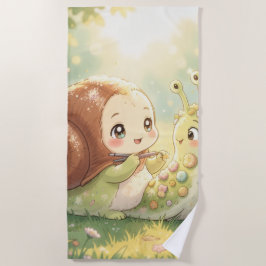 The Snail and the Magic of the Blossom Crowns ビーチタオル
