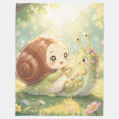 The Snail and the Magic of the Blossom Crowns フリースブランケット (正面)