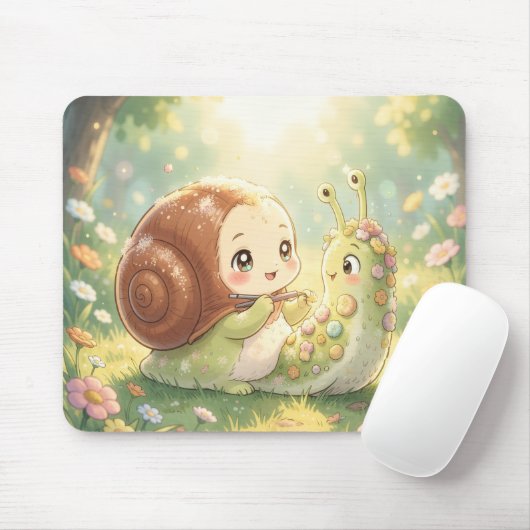 The Snail and the Magic of the Blossom Crowns マウスパッド (マウス)