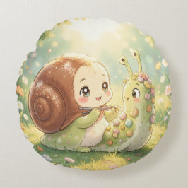 The Snail and the Magic of the Blossom Crowns ラウンドクッション