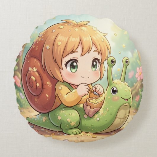 The Snail and the Magic of the Blossom Crowns.5 ラウンドクッション (正面)