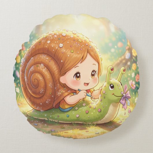 The Snail and the Magic of the Blossom Crowns.9 ラウンドクッション (正面)