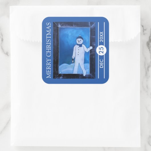 The Snowman's Escape Christmas スクエアシール (バッグ)