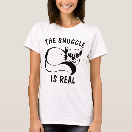 THE SNUGGLE IS、CAT Tシャ実在ツ、スウェットシャツ Tシャツ (正面)