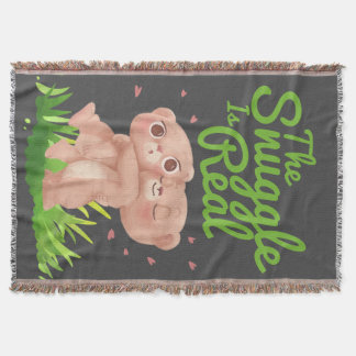 The Snuggle is Real Cute Bear Hugs スローブランケット