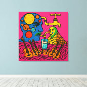 The Solar System Person and the Pyramid Parakeet キャンバスプリント (インサイチュ (ウッドフロア))