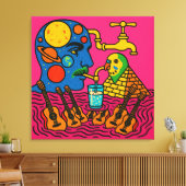 The Solar System Person and the Pyramid Parakeet キャンバスプリント (インサイチュ (リビング))