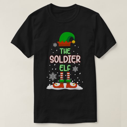 The Soldier Elf Funny Family Matching Christmas ar Tシャツ (デザイン正面)