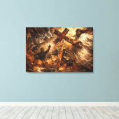 The Solution: Whiskey Glass Divine Rescue Art キャンバスプリント (インサイチュ (ウッドフロア))