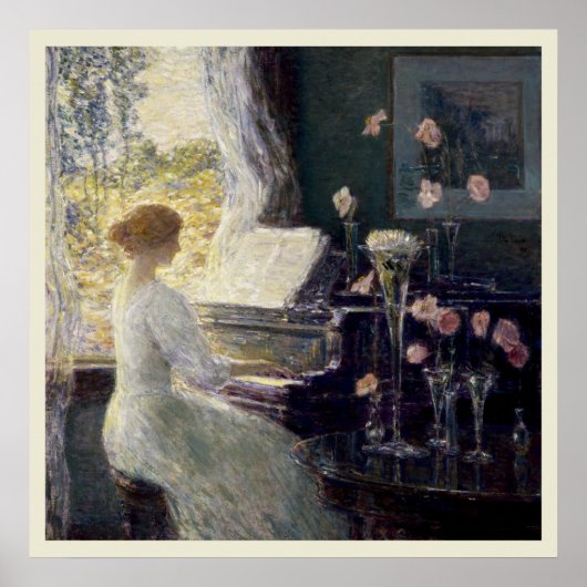 The Sonata by Frederick Childe Hassam ポスター (正面)