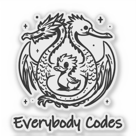 The Song of Ducks and Dra Custom-Cut Vinyl Sticker シール (正面)