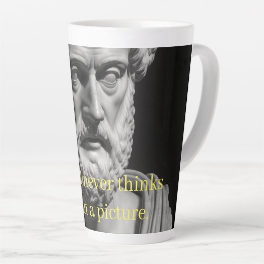 The Soul never thinks without a Picture カフェラテマグ (右アングル)