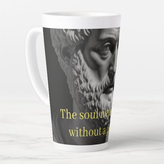 The Soul never thinks without a Picture カフェラテマグ (左アングル)