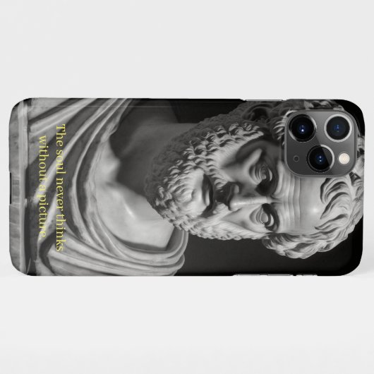 The soul never thinks without a picture iPhoneケース (裏面横)