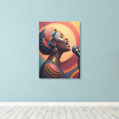 The Sound of Colors Abstract Singing Woman  キャンバスプリント (インサイチュ (ウッドフロア))