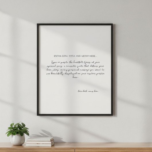The Soundtrack of Us – Custom Song Lyric Poster ポスター