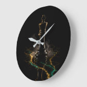 The Sovereign | Luxury Dark Chess King Acrylic ラージ壁時計 (傾斜)