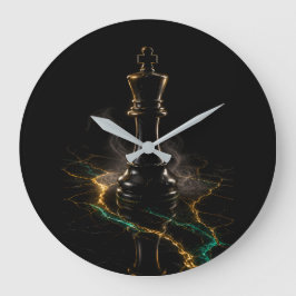 The Sovereign | Luxury Dark Chess King Acrylic ラージ壁時計