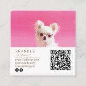 The Sparkle | Modern Custom Double Photo QR Code スクエア名刺 (裏面)