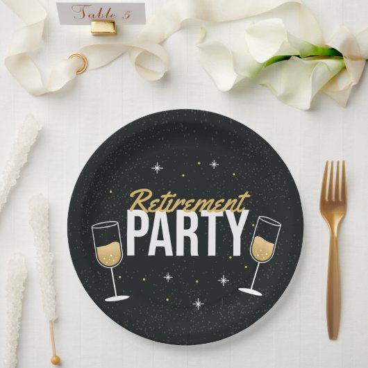 The Sparkling Send‑Off Cheers to Retirement Plate ペーパープレート (ウェディング)