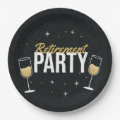 The Sparkling Send‑Off Cheers to Retirement Plate ペーパープレート (正面)