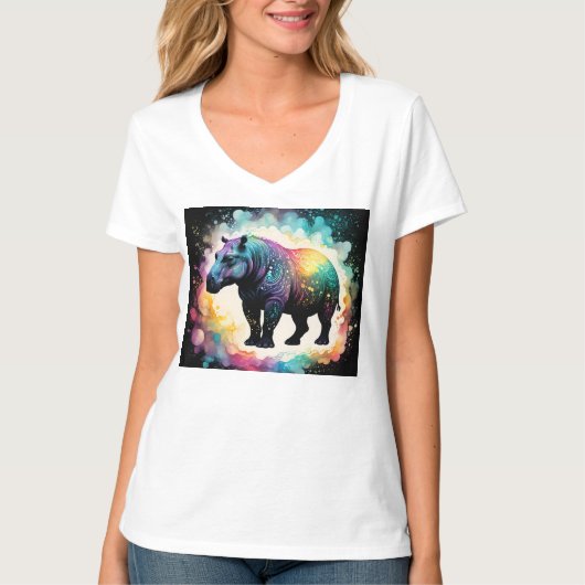 The Spectral Hippo：ホログラフィックジャーニー Tシャツ (正面)