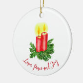The Spirt of Christmas Advent Candles Peace & Joy セラミックオーナメント (左)
