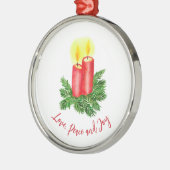 The Spirt of Christmas Advent Candles Peace & Joy メタルオーナメント (左)