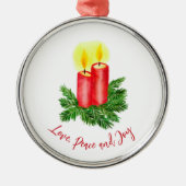 The Spirt of Christmas Advent Candles Peace & Joy メタルオーナメント (正面)