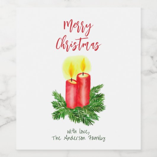 The Spirt of Christmas Advent Candles Personalized ワインラベル (シングルラベル)
